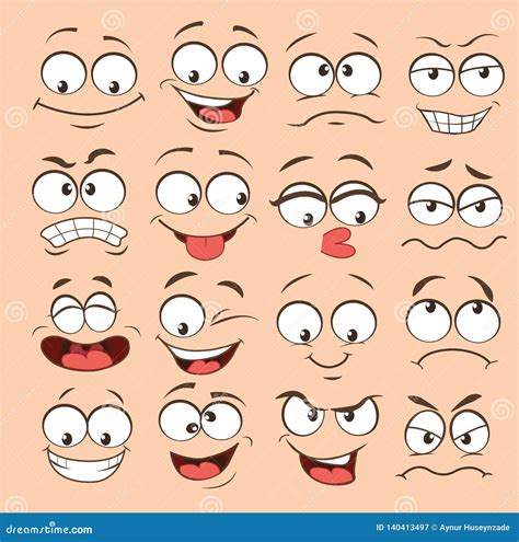 Face Expression Set Vector Illustration Emoticon Cartoon CartoonDealer Com