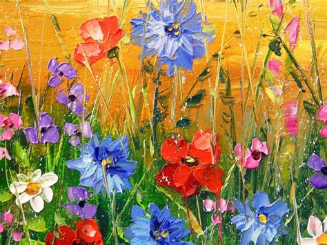 Field In Summer Flowers 2019 Oil Painting By Olhaart Oil Painting