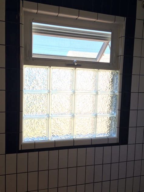 Glass Blocks And An Awning Window Bathroom Window Glass Glass Block Windows Bathrooms Remodel