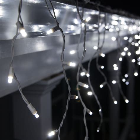 LED Christmas Lights - 70 5mm Cool White LED Icicle Lights
