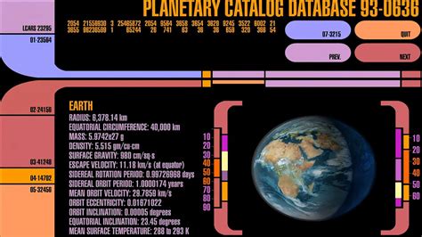 Star Trek Lcars Animations Planetary Catalog Database Youtube