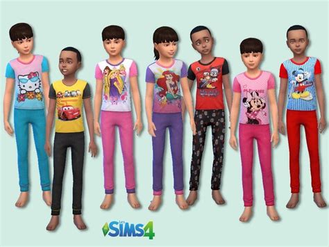 Majalenes Pyjama For Children With Disney Design Sims 4 Cc Kids