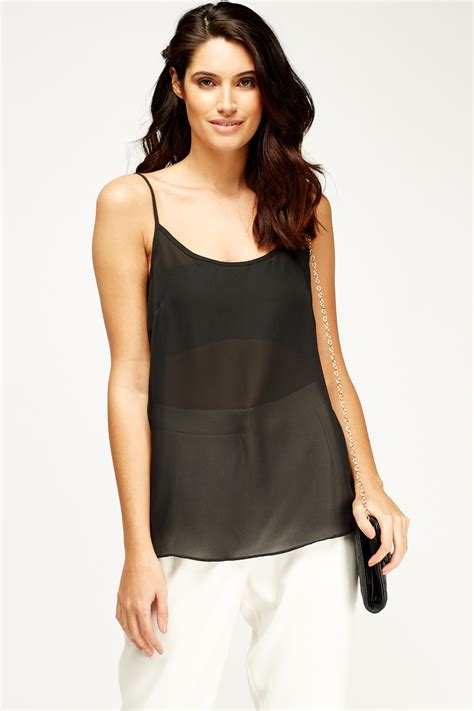 cross back sheer camisole top just 7 f8e