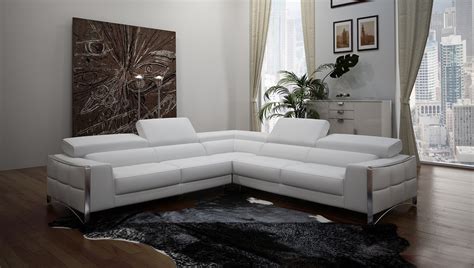Rated 4.5 out of 5 stars. Divani Casa Metz Modern White Leather Sectional Sofa