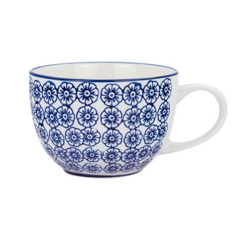 Cappuccino Cups And Saucers Set Coffee Tea Porcelain 250ml Blue