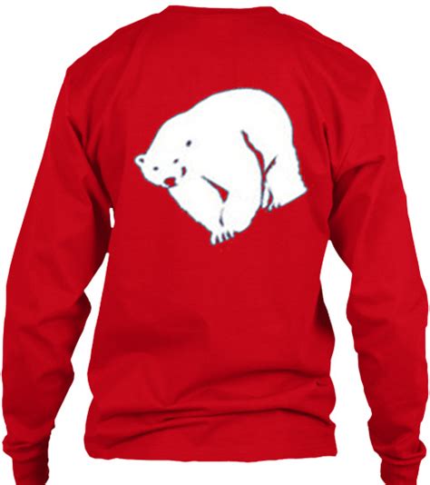 Polar Bears Red Long Sleve Back T Shirts