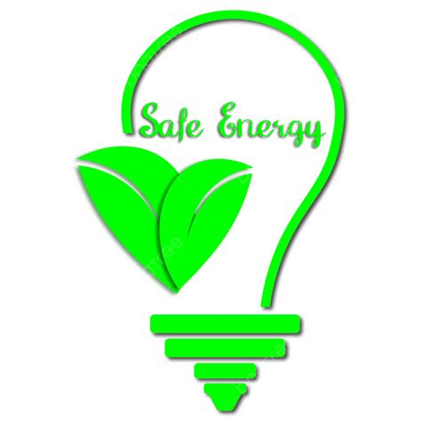 Logo Ikon Vektor Bohlam Energi Aman Bola Lampu Hijau Energi Aman
