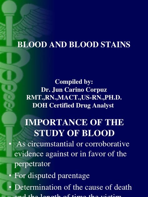 Chapter Iii Blood And Blood Stains 2 Pdf Blood Type Blood