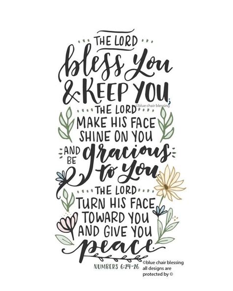 the lord bless you and keep you hand lettered 8 by 10 print bible verse calligraphy scripture