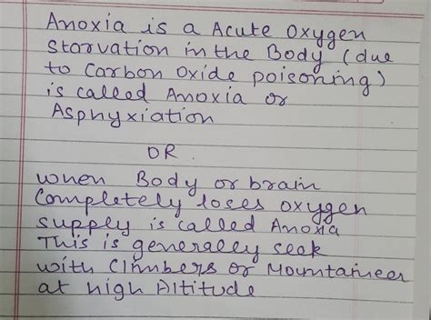What Is Anoxia In Chemistry Class 12thof Chapter Solution