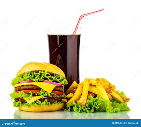 Hamburger With French Fries Royalty Free Stock Photo Cartoondealer