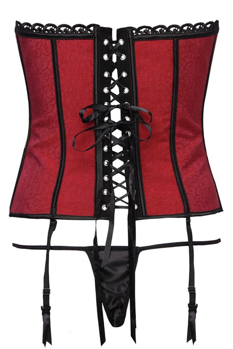 Dreamgirl Red And Black Reversible Corset And Thong Set
