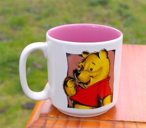 Walt Disney Winnie The Pooh Coffee Mug Pink Inside Ebay Disney Cups