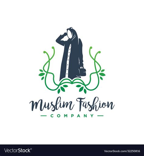 Hijab Fashion Logo Design Royalty Free Vector Image