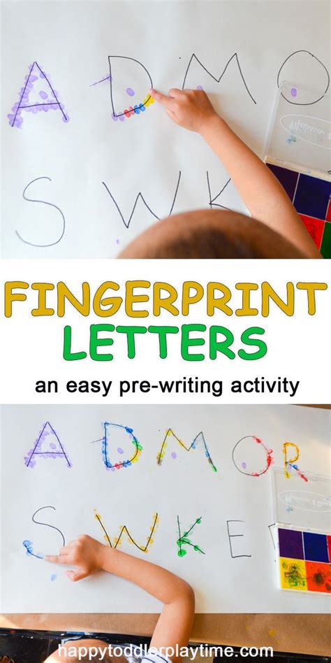 Fingerprint Letters Happy Toddler Playtime Pre Writing Activities