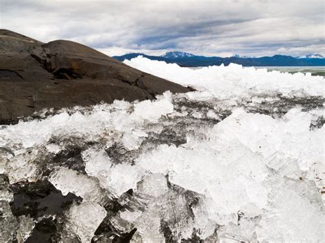 Ice Break At Lake Laberge Yukon Territory Canada Stock Image Image