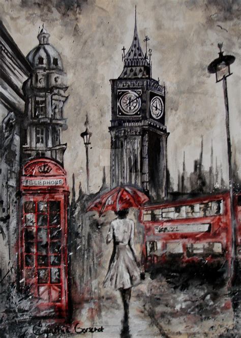 Painting Acrylic London Abstract By Cynthiaoorschot On