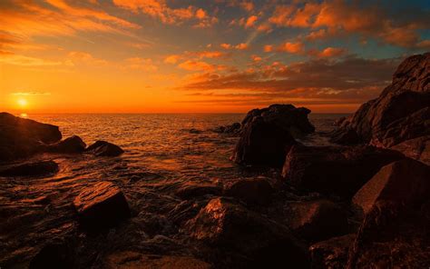 1128508 Sunlight Landscape Sunset Sea Rock Nature Shore Sunrise