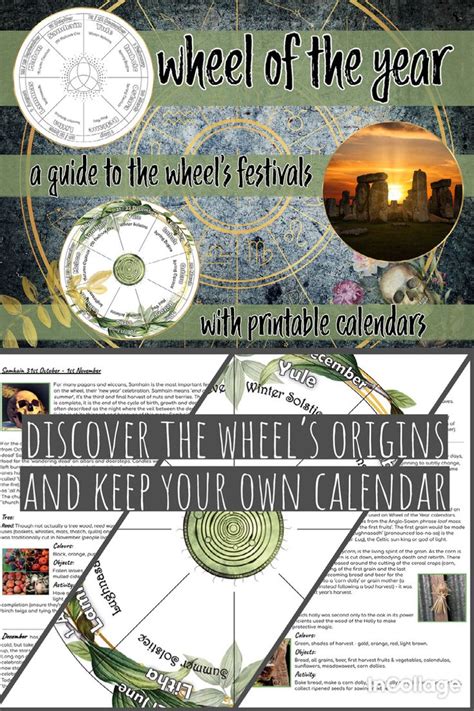 Wheel Of The Year Printable Calendars And Guide Pagan Wiccan Sabbats