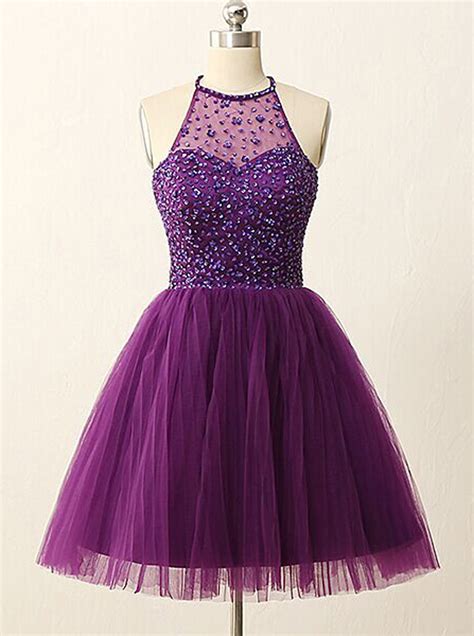 Short Dark Purple Prom Dresses