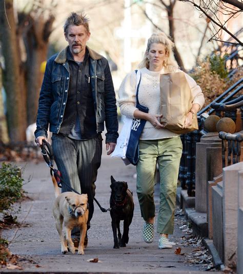 Ryan Shawhughes And Ethan Hawke Out With Their Dogs In New York 0104