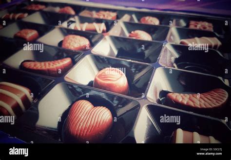 A Close Up Photograph Of A Box Of Cadbury Milk Tray Chocolates Stock