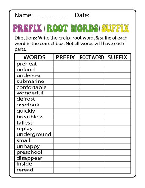 Prefix Suffix And Root Word Activity Pack With Posters For 2nd 3rd 4th