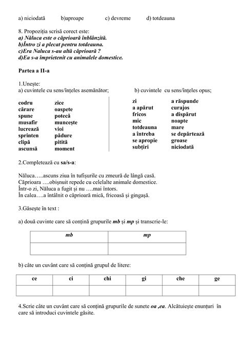 Academiaabc Test De Evaluare Comunicare în Limba Română Clasa A Ii A