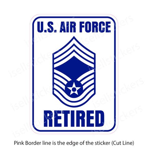 Air Force Retired Chief Master Sergeant Insignia Rank E8 Bumper Sticker
