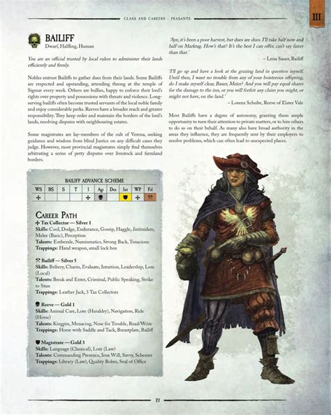 Bailiff Warhammer Fantasy Roleplay Fourth Edition Rulebook