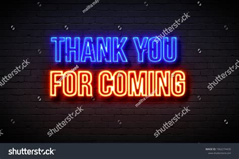 Thank You Coming Neon Sign Illustration Stock Illustration 1962274435