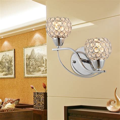 Modern Brief Fashion K9 Crystal Double Slider Wall Lamp Art Lamp Ofhead