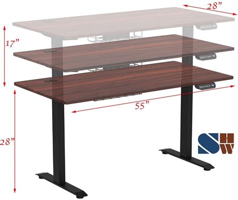 Shw 55 Inch Large Electric Height Adjustable Computer Desk Shw Desks