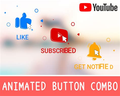 Like Subscribe And Bell Button Animation For Youtube Youtube Video Overlay Animated Overlay