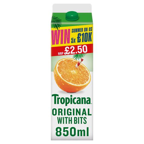 Tropicana Original Orange Juice £250 Pmp 850ml Fruit Juice Iceland