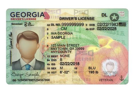Usa Georgia Driver License V1 Psd Template Fully Editable