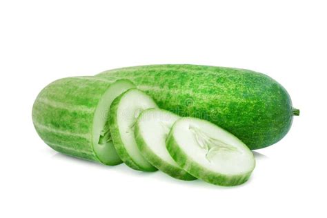 Whole And Slice Fresh Cucumber Isolated On White Stock Photo Image Of