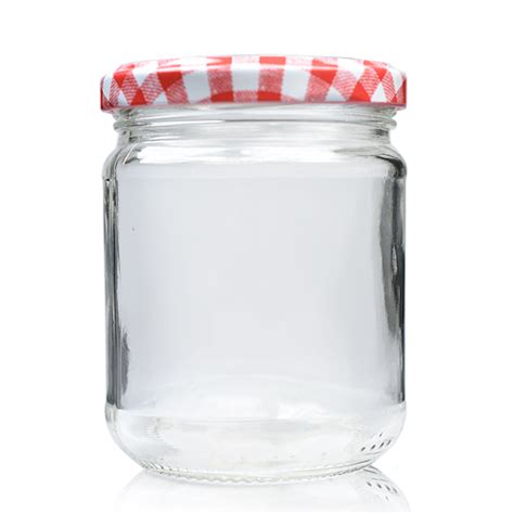212ml Clear Glass Jar Jar Patterned Twist Lid Ampulla Ltd