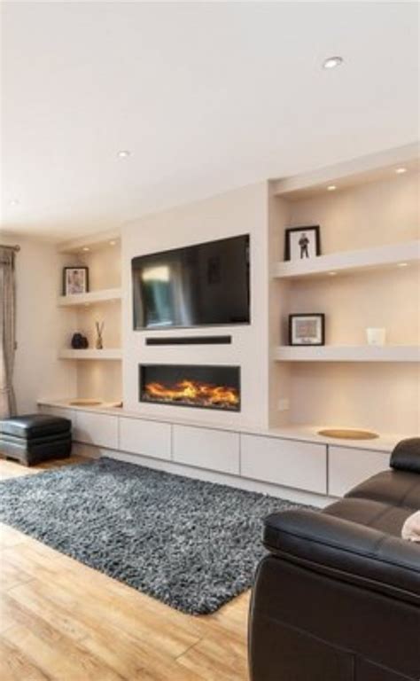 Fireplace Tv And Shelving In 2020 Built In Shelves Living Room