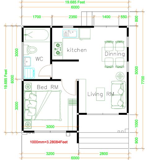 Butterfly roof and trees.by james evans. House Plans 6x6 with One Bedrooms Flat Roof - House Plans 3D