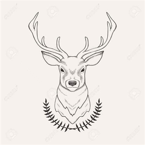 Before i get to my last for kids lesson for the day i wanted to break things up and make a tutorial on how to draw a deer head, step by step.the buck you see before you now looks almost like one of the three deer i seen yesterday when i was doing my daily walk. Vector Hand Drawn Illustration Of Deer And Laurel Royalty ...