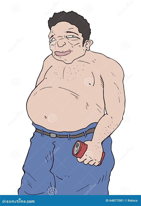 Ugly Fat Man Stock Vector Illustration Of Obese Hands 64877081