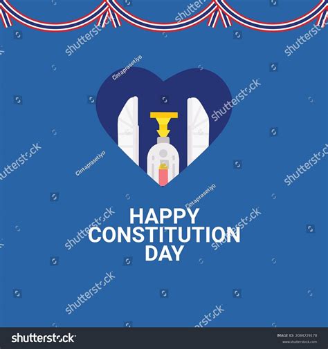 Illustration Vector Happy Constitution Day Thailand Stock Vector