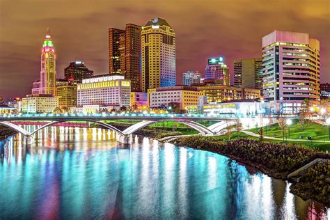Capitol City Lights Columbus Ohio Skyline Photograph By Gregory