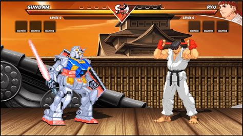 Kof Mugen Gundam Team Vs Street Fighter Super Ryu Team High Level