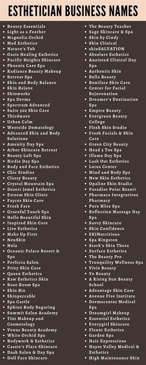 350 Catchy Esthetician Business Names Ideas And Suggestions Find A