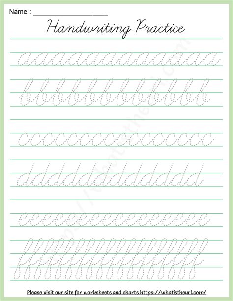 Cursive Handwriting Practice Worksheet E