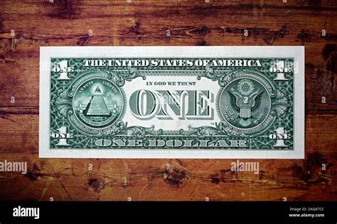 United States One Dollar Bill Features The Great Seal Of The United