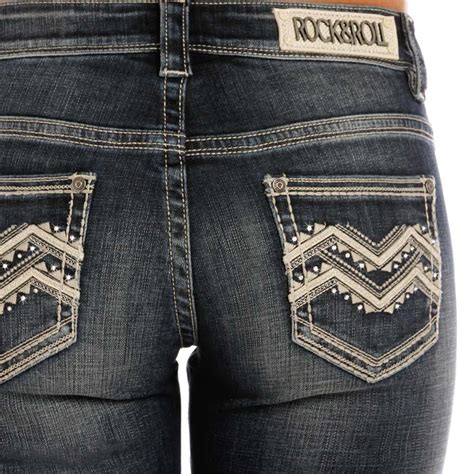 Rock And Roll Cowgirl Dark Vintage Bootcut Riding Jeans Westernbutikkenno
