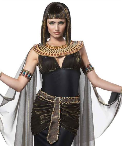Queen Cleopatra Costume Long Womens Ancient Egyptian Fancy Dress